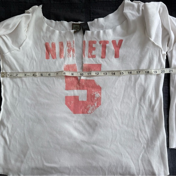 LOTUS white Sporty low cut v neck Number NINETY 5 Long Sleeve Shirt XL - Picture 7 of 7